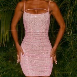 Pink oh polly sparkly bodycon dress